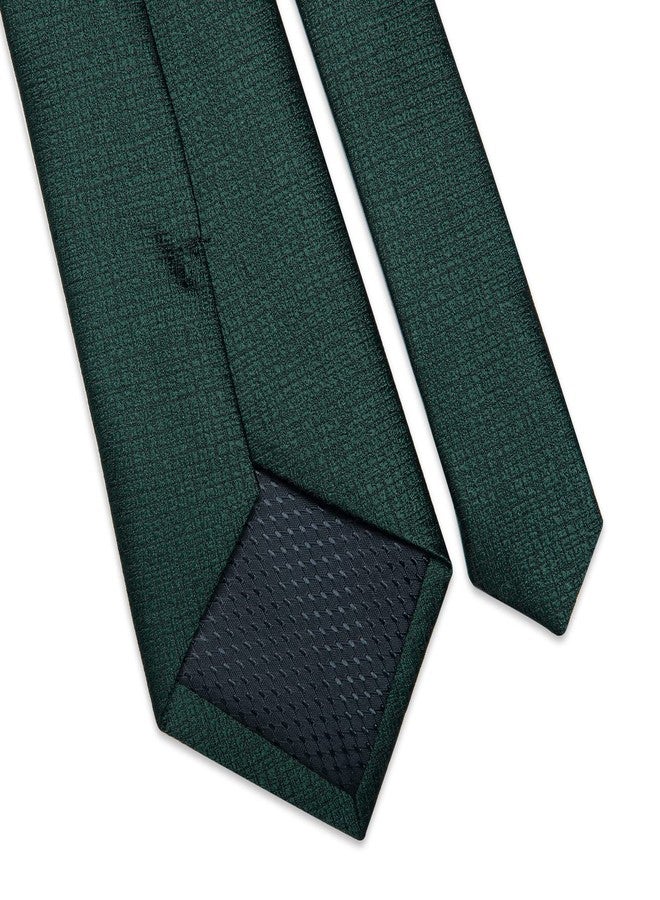DiBanGu Green Solid Ties Mens Silk Emerald Green Necktie with Pocket Square Business Wedding Business - Image 5
